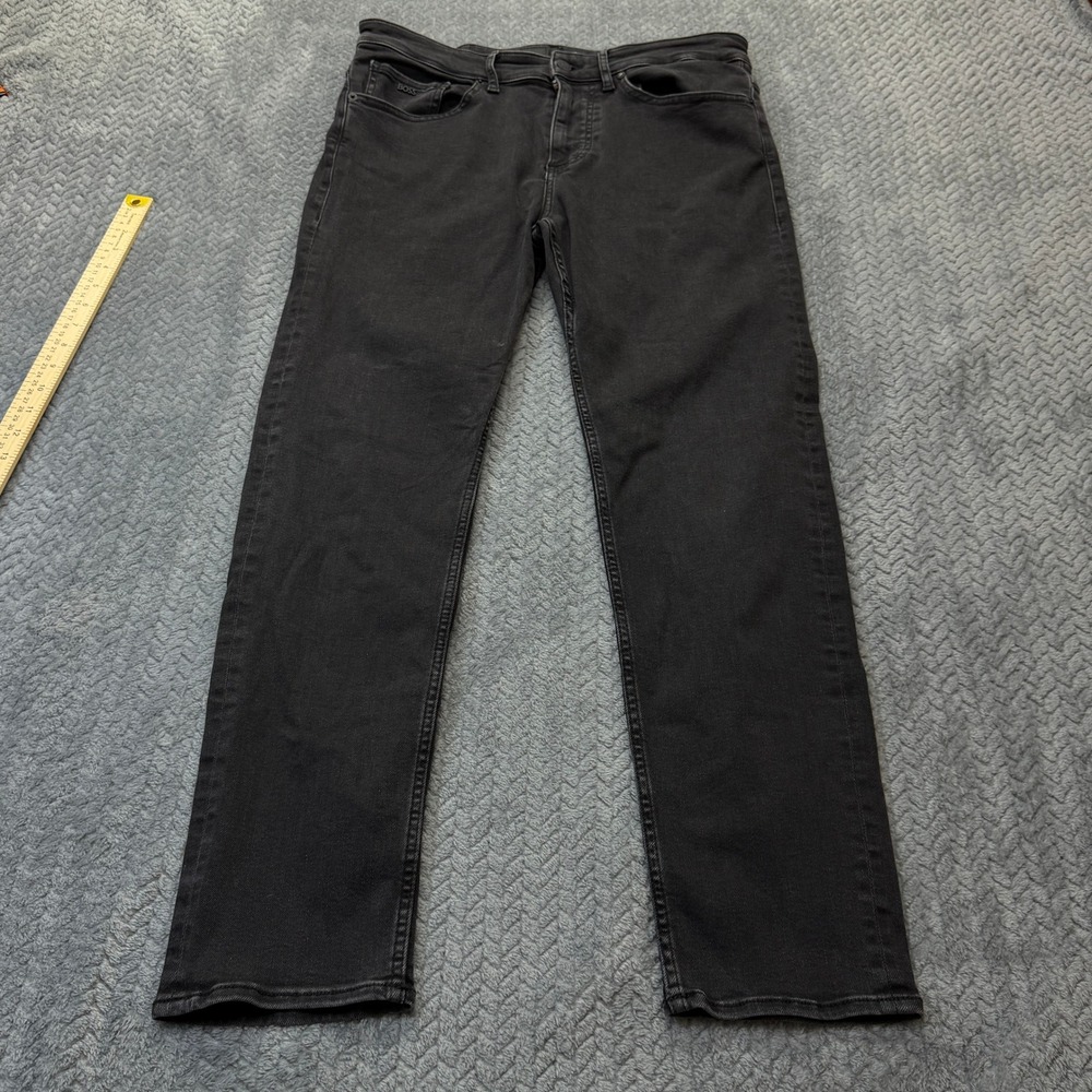 Hugo Boss Taber‎ Tapered Fit Jeans Mens 32x28 Black Performance Denim